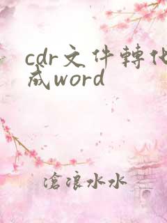 cdr文件转化成word