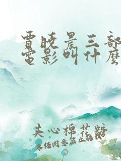 贾晓晨三部绝版电影叫什么名字