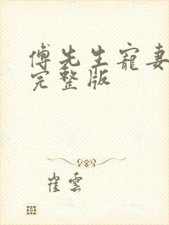傅先生宠妻无度完整版