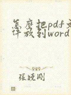 怎么把pdf文件放到word文档里