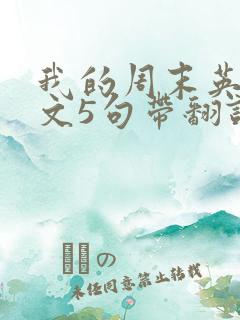 我的周末英语作文5句带翻译