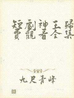 短剧神王归来免费观看全集