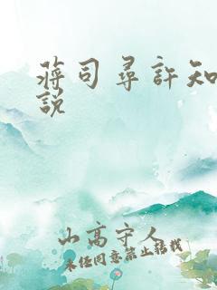 蒋司寻许知意小说