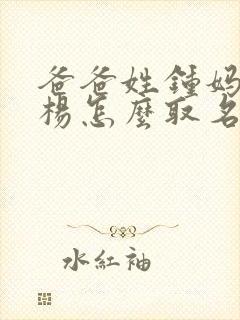 爸爸姓钟妈妈姓杨怎么取名