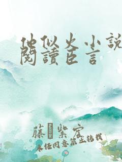 他似火小说免费阅读臣言