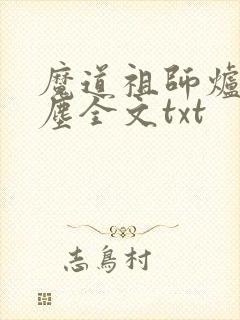 魔道祖师炉香避尘全文txt
