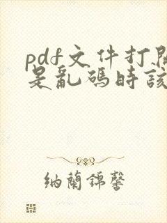 pdf文件打开是乱码时该怎么办
