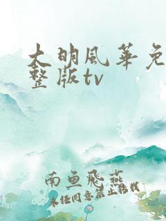 大明风华免费完整版tv