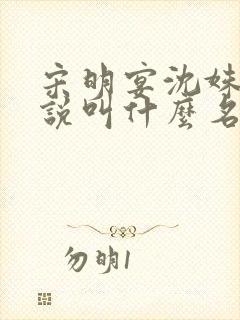 宋明宴沈姝柠小说叫什么名字