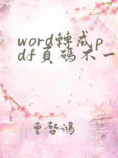 word转成pdf页码不一致