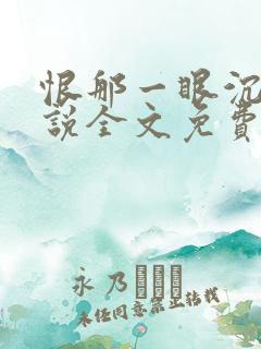 恨那一眼沉沦小说全文免费阅读无弹窗