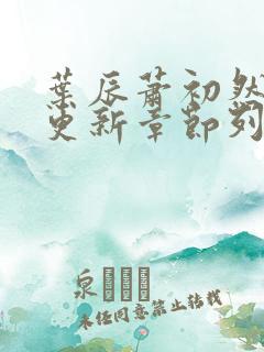 叶辰萧初然最新更新章节列表