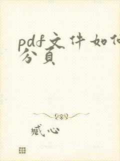 pdf文件如何分页