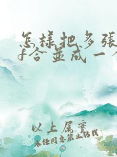 怎样把多张pdf合并成一个文件