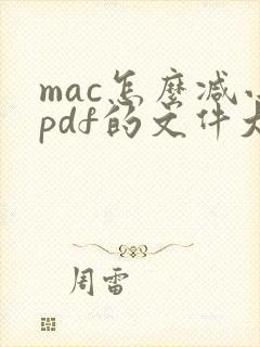 mac怎么减小pdf的文件大小