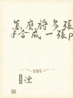 怎么将多张pdf合成一张pdf