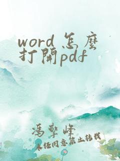 word 怎么打开pdf