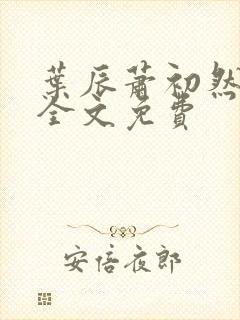 叶辰萧初然小说全文免费