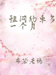 租网约车多少钱一个月