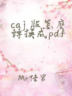caj 版怎么转换成pdf