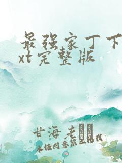 最强家丁下载txt完整版