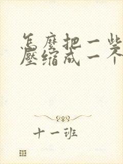 怎么把一些文件压缩成一个压缩包