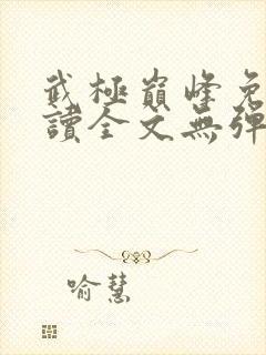 武极巅峰免费阅读全文无弹窗