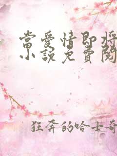 当爱情即将落幕小说免费阅读全文