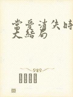 当爱消失时短剧大结局