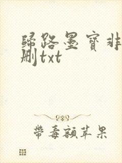 归路墨宝非宝未删txt