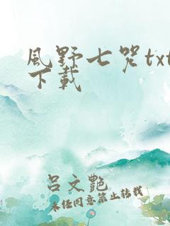 风野七咒txt下载