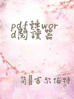 pdf转word阅读器