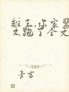 离王,你家医妃又跑了全文免费阅读