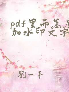 pdf里面怎么加水印文字