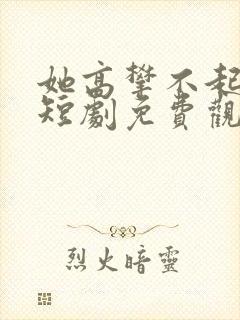 她高攀不起孙立短剧免费观看全集