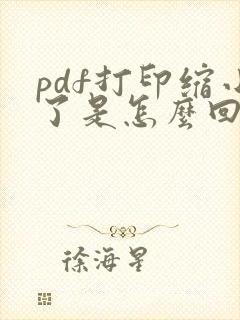 pdf打印缩小了是怎么回事