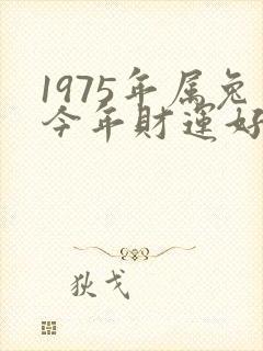 1975年属兔今年财运好不好