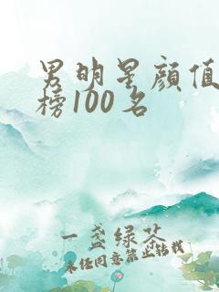 男明星颜值排行榜100名