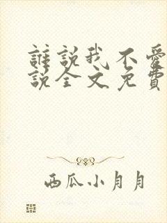 谁说我不爱你小说全文免费阅读