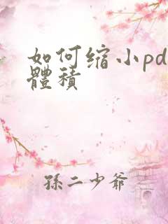 如何缩小pdf体积