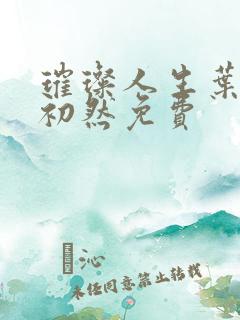 璀璨人生叶辰萧初然免费
