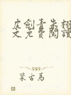 皮剑青朱栩诺全文免费阅读无弹窗