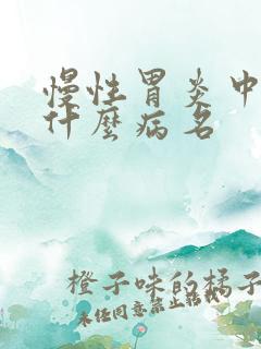 慢性胃炎中医叫什么病名