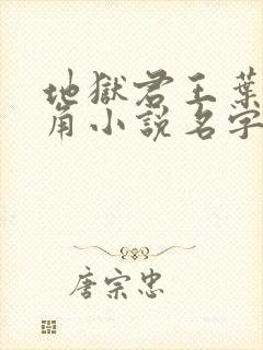 地狱君王叶凡主角小说名字