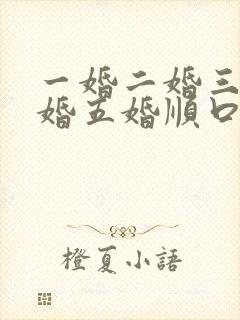 一婚二婚三婚四婚五婚顺口溜
