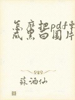 怎么把pdf转成黑白图片