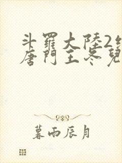 斗罗大陆2绝世唐门王冬儿的身份