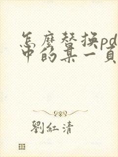 怎么替换pdf中的某一页