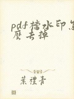 pdf档水印怎么去掉