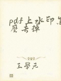 pdf上水印怎么去掉